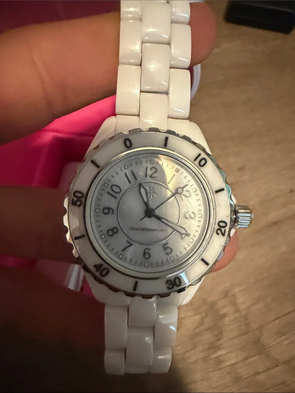 Isaac Mizrahi White Ceramic Women's Watch